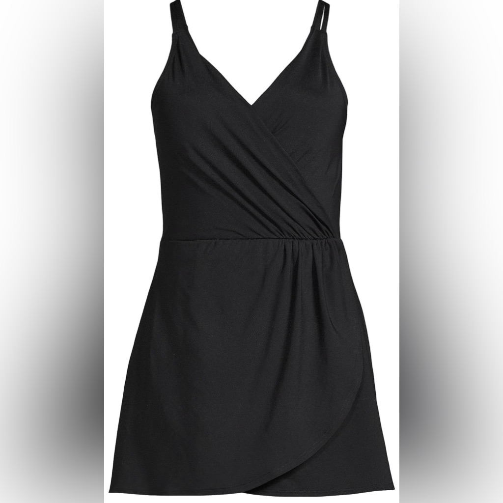 Women’s Land’s End V Neck Swim Dress Xl New